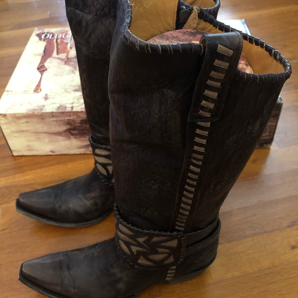 New in box Old Gringo leather brown cowboy boots - Picture 7 of 9